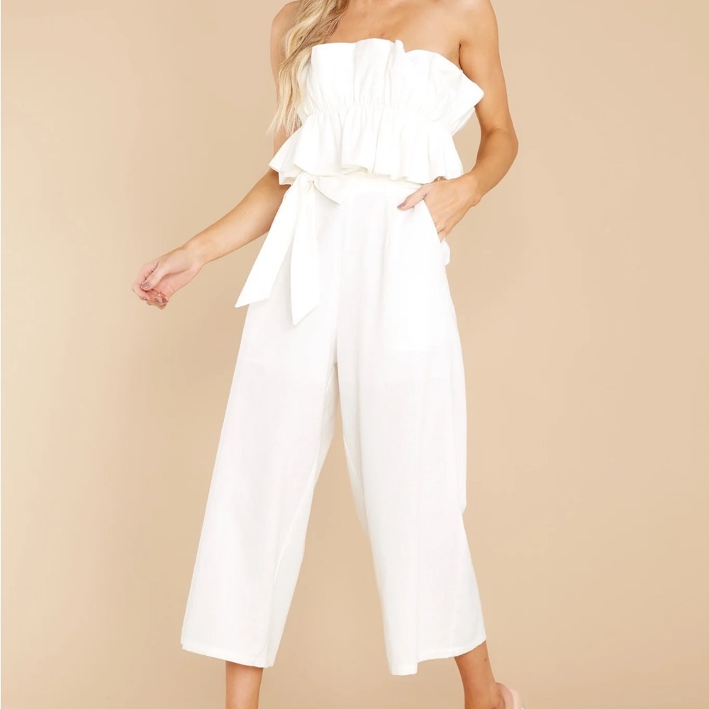 Red Dress “Can You Believe This White Jumpsuit”